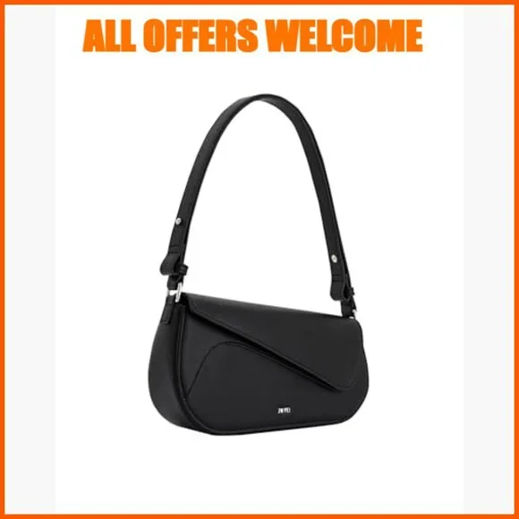 Vegan Leather Adjustable Shoulder Bag with Magnetic Closure